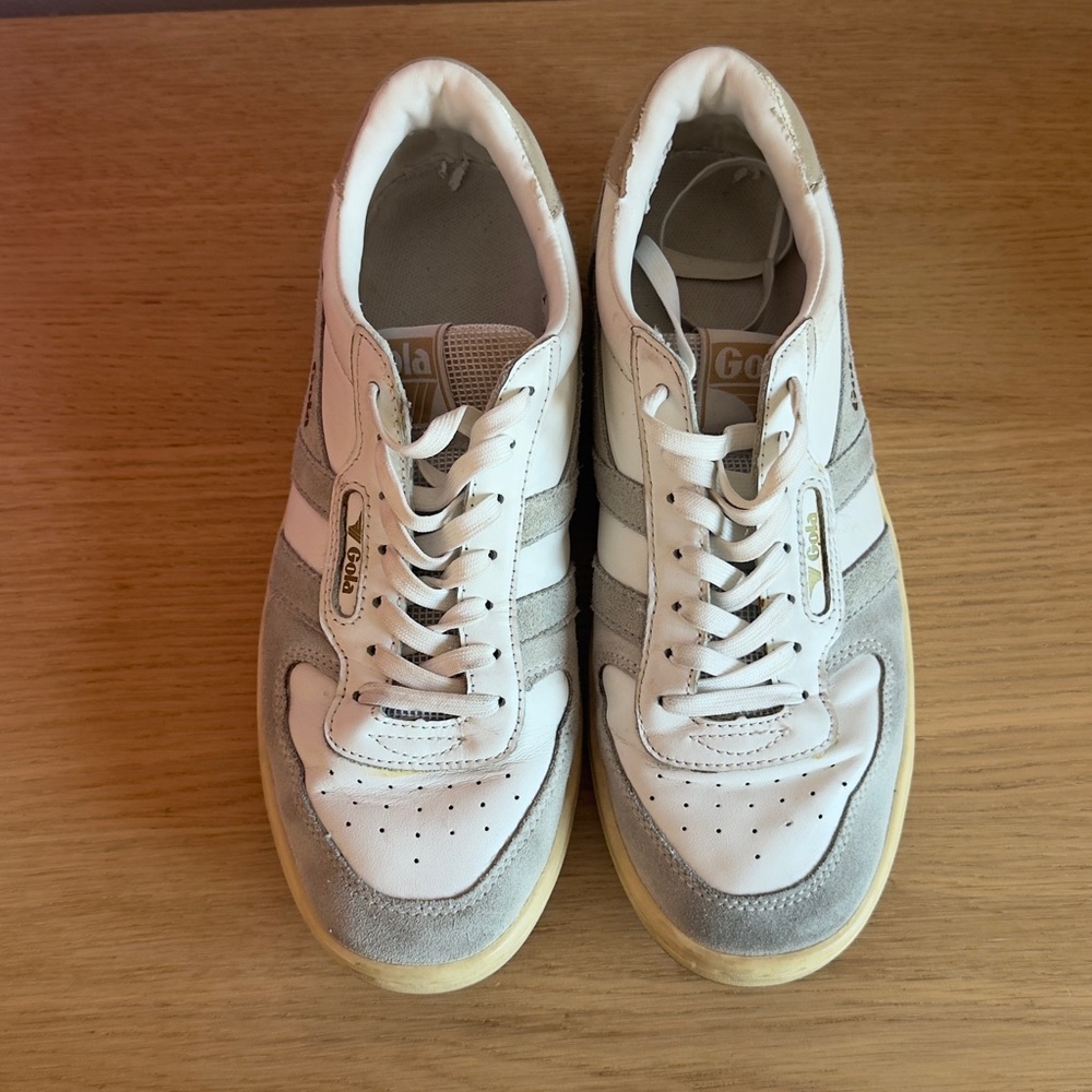 Gola Hawk White and Gray Trainers